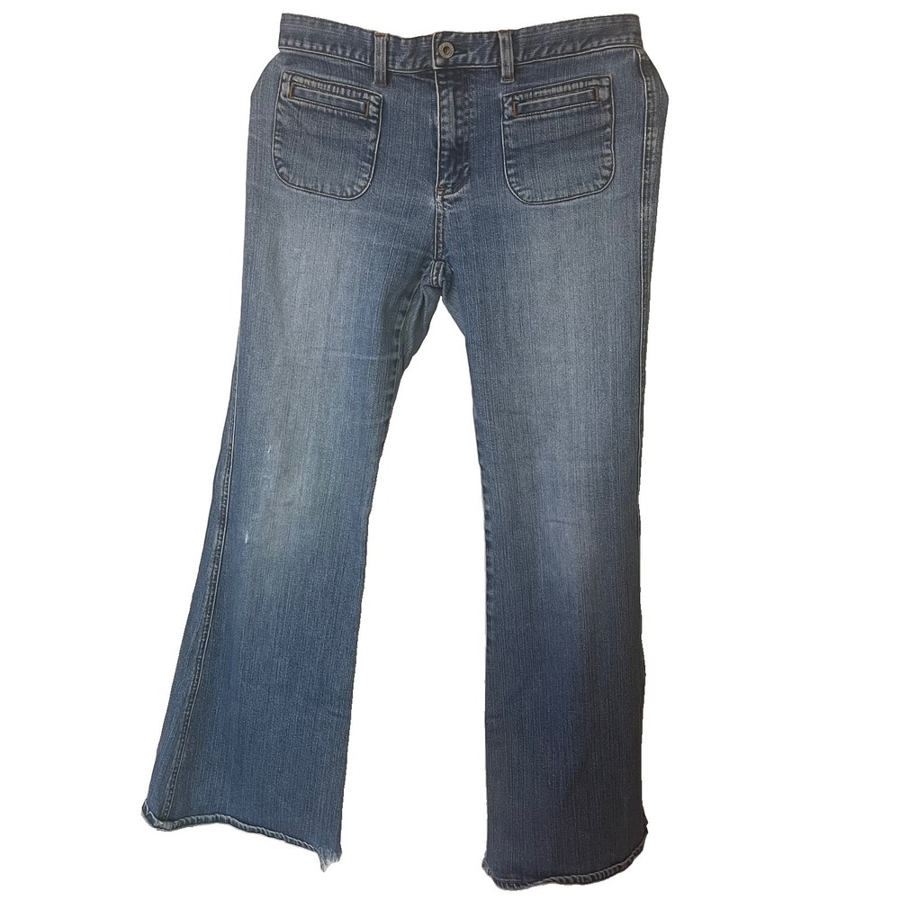 VTG GAP Jeans Women's Size 8 Low Rise Wide Leg Flare Y2K 2001 Boho Distressed